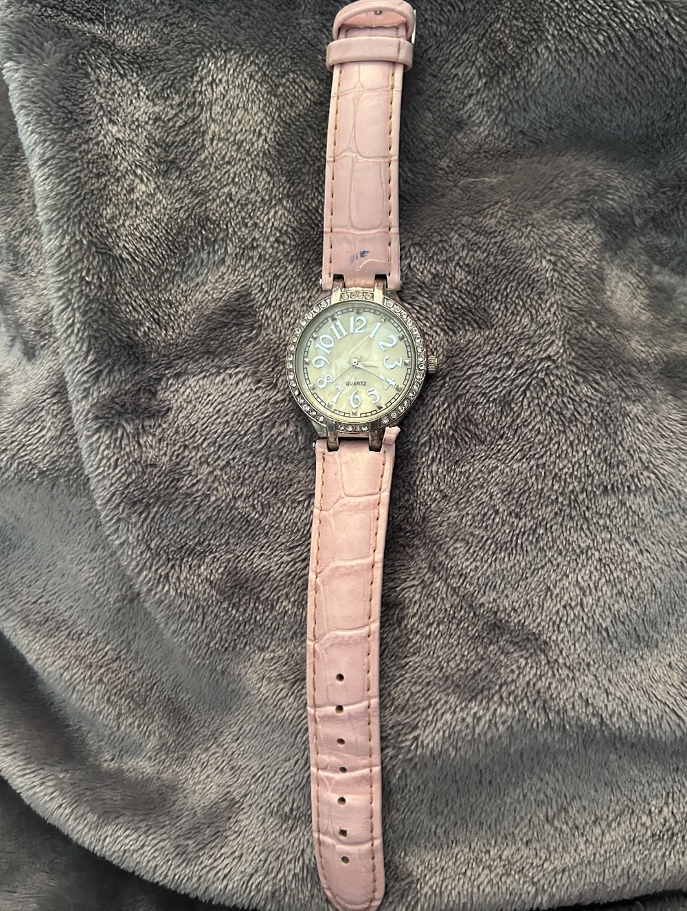 Vintage Pink & Silver-toned Wristwatch